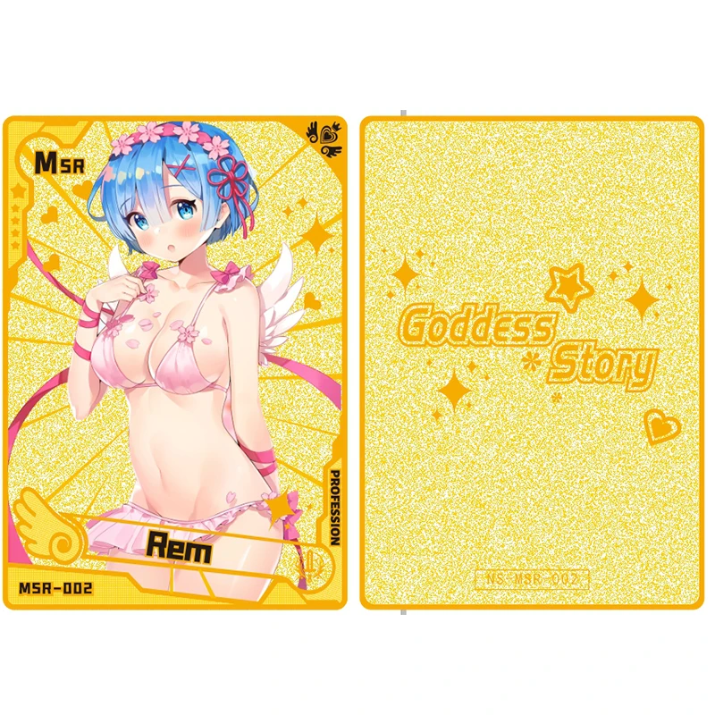 2022 New Goddess Story  Metal Cards Cadate A Live Tokisaki Kurumi Rem Collection Cards Child Birthday Gift Board Game Table Toys