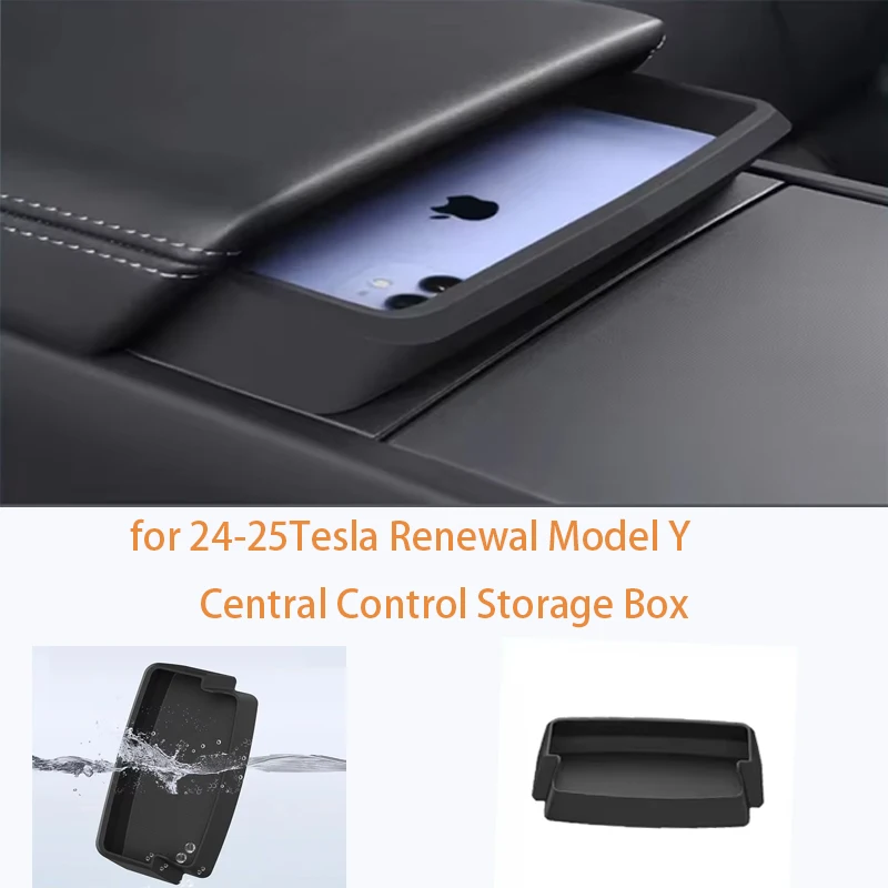 Suitable for 23-25 Tesla model 3Y/YL renewal model central control armrest box convenience pocket convenience glasses pocket