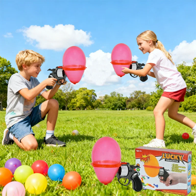 Russian Roulette Balloon Party Interactive Tabletop Games Novelty Funny Turntable Balloon Set Spoof Water Tricky (Random Color)