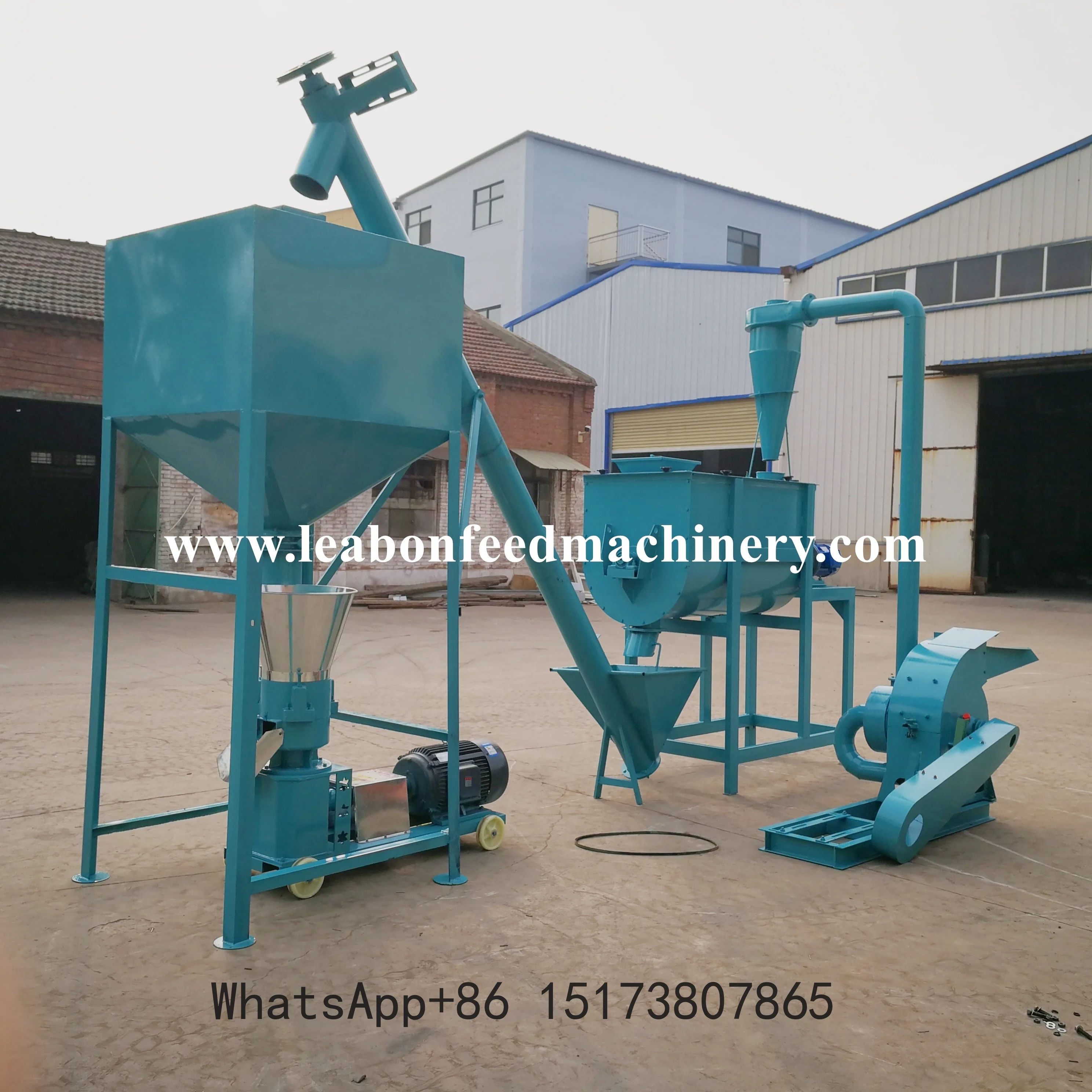 Automatic Duck Cattle Chicken Feed Pellet Machine 1T/H Chicken Feed Pellet Mill Production Line