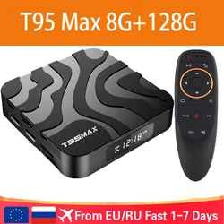 Dispositivo de TV inteligente T95 Max, decodificador con Android 12, H618, 8GB de Ram, 64GB, 128GB, Wifi Dual, y 5G 2,4G, 6K, HDR10, BT, AV1, reproductor multimedia, caja rápida