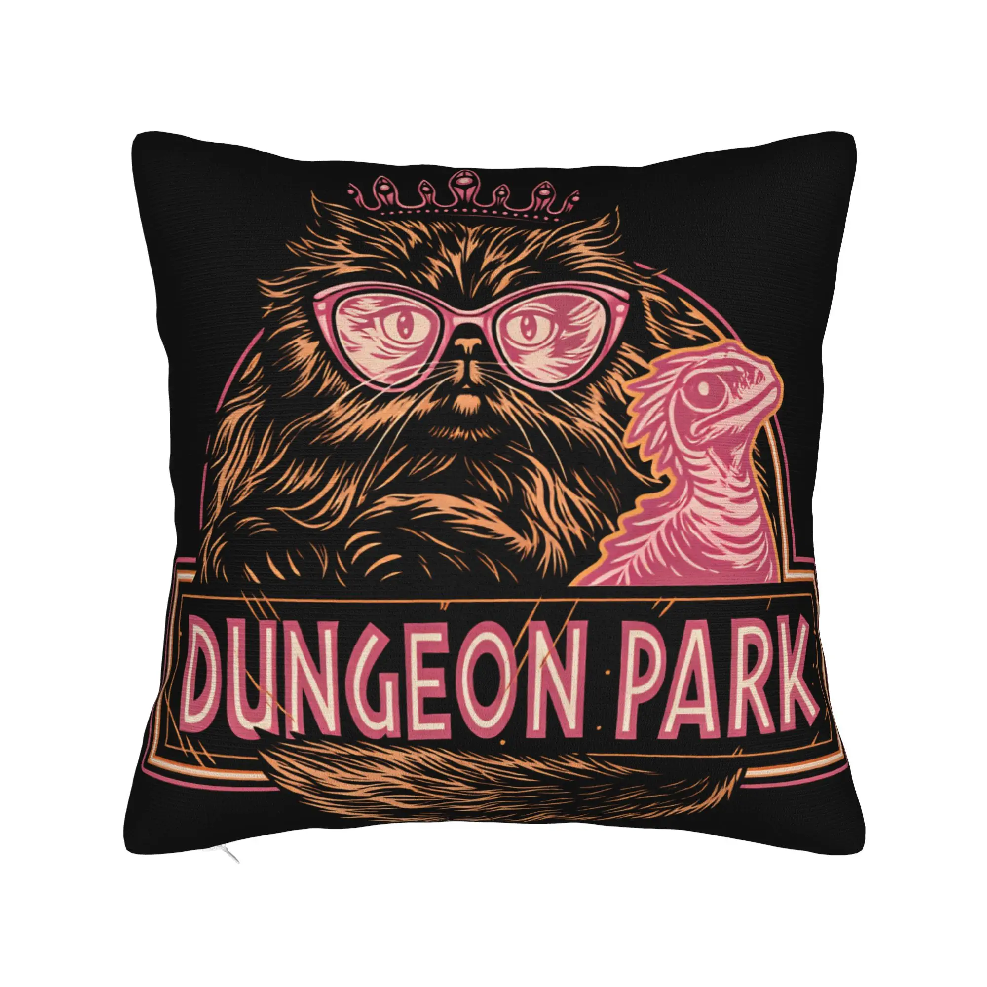 Pillow Cover Dungeon Park Gorilla Crown Pink Flamingo Funny Fantasy Design  Novelty Pillow Case  Bed Chair Pillowcases
