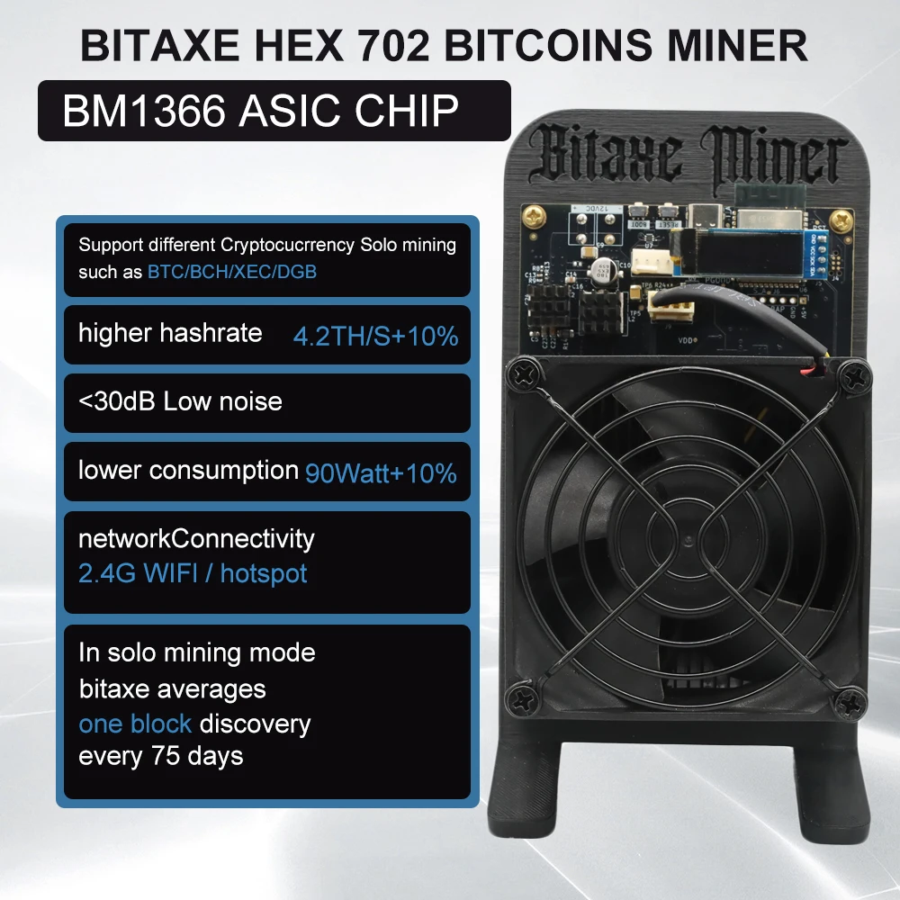 لديها ضمان btc Mining Bitcoin Bitaxe Supra Hex 701 3.5-4.2Th/s (BTC) Cryptos Miner Asic Bitcoin Miner للاستخدام المنزلي