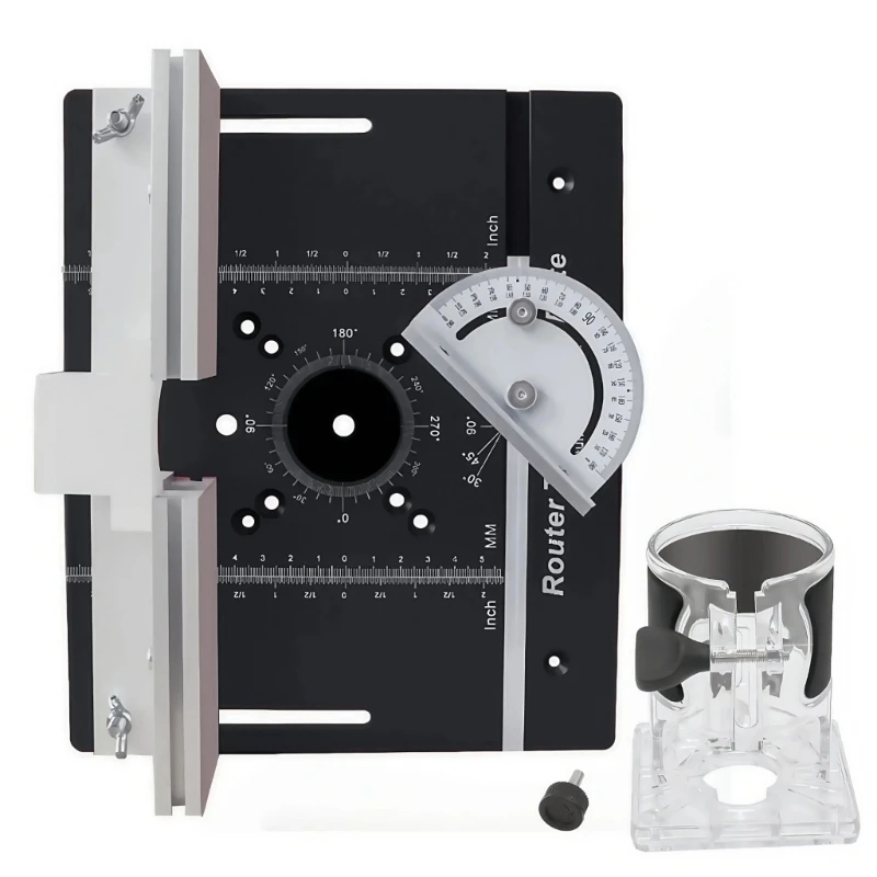 Two-Unit Table Insert Plate with Adjustable Work Guidance