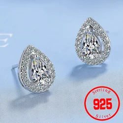 10K Gold Post 5/2/1.2ct Pear Cut Moissanite Stud Earrings Anti-allergy Eearrings For Women Jewelry Wholesale