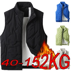 Colete engrossado masculino 8xl 9xl 10xl plus size outono e inverno cordeiro para baixo algodão exterior usar colete mais veludo topo