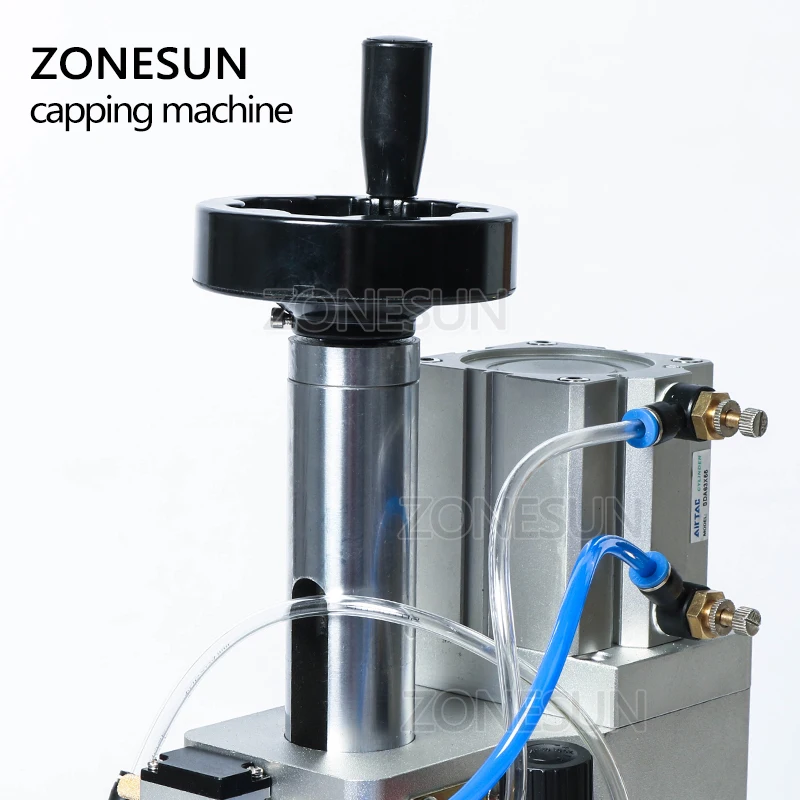 ZONESUN Pneumatic Capping Machine Liquid Solution Bottle Aluminum Metal Plastic Vial Capper Crimper