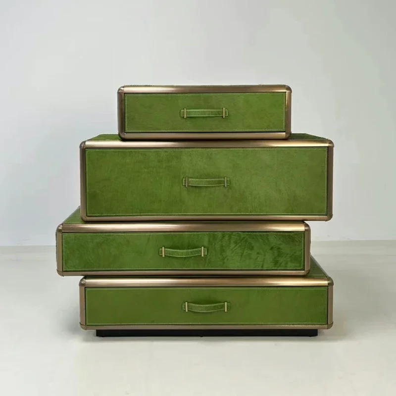 

Entrance Cabinet Premium Sense Villa Horse Hair Drawer Locker Designer Art Stainless Steel Chest