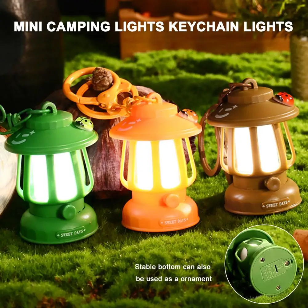 1Pc Creative Cute Camping Ladybug Night Light Mini Camping Light Keychain Light Strong Long Service Life Night Light