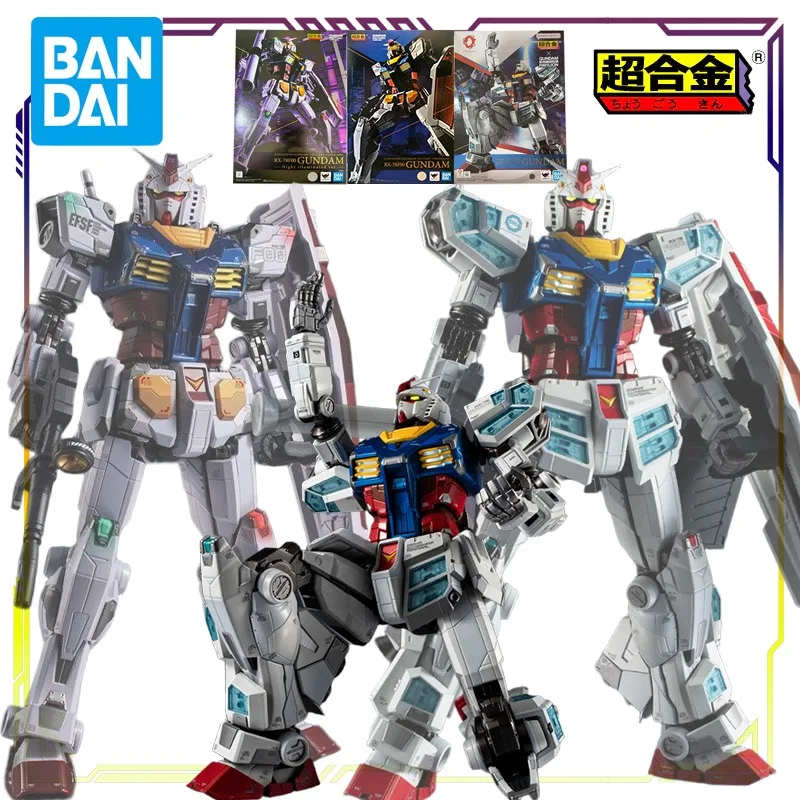 BANDAI Original Superalloy Series Rx-78f00 Gundam Night Scene Impression Color Matching Action Figure Model Toys Gifts for Boys