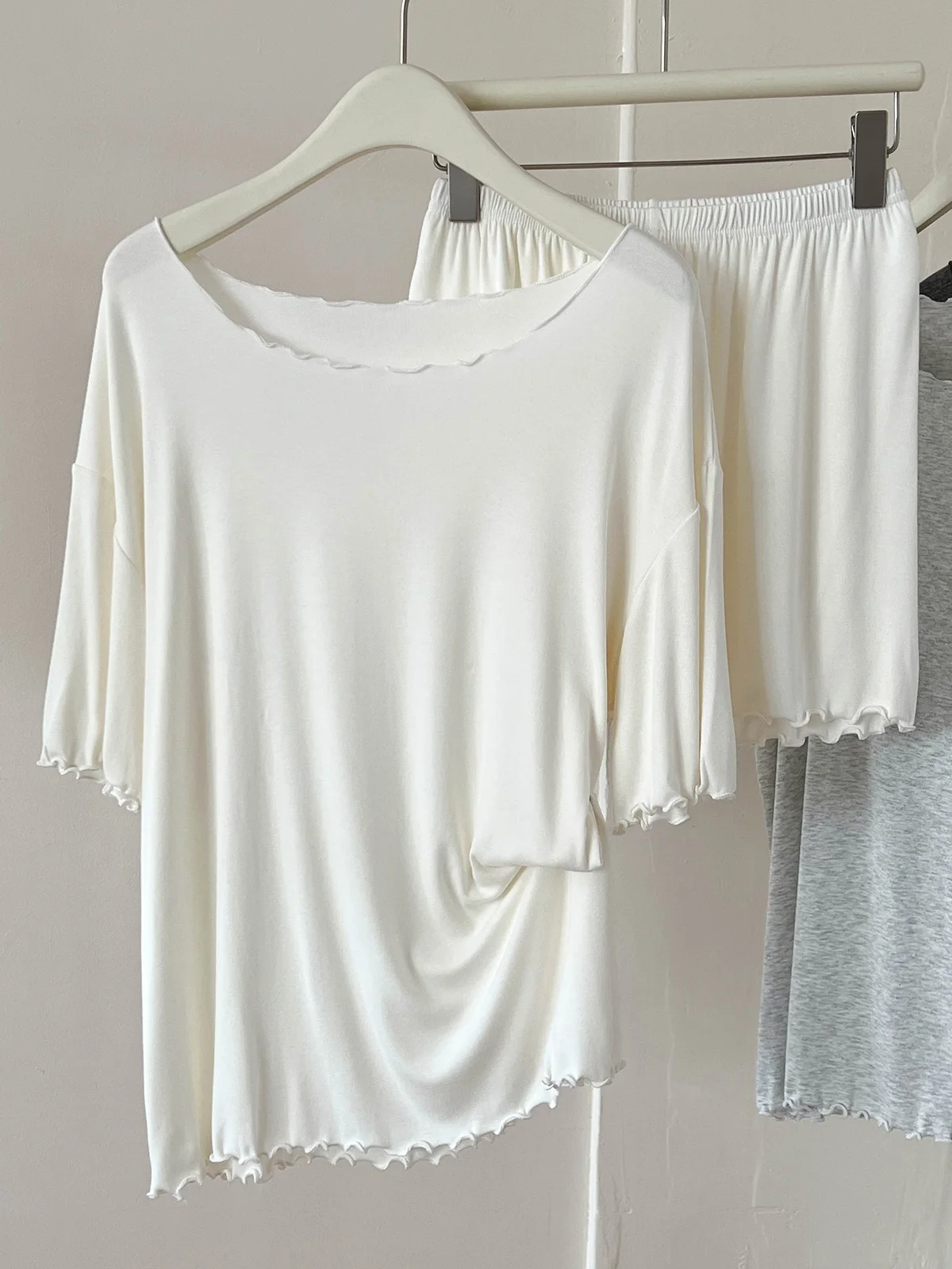 5172 pijamas curtos de algodão modal fresco e macio para mulheres verão novo estilo confortável e respirável conjunto de roupas para casa