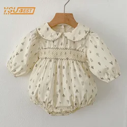 Newborn Kids Baby Girls Long Sleeve New Sweet Printing Princess Rompers Spring Autumn Infant Kids Baby Girls Rompers Clothes