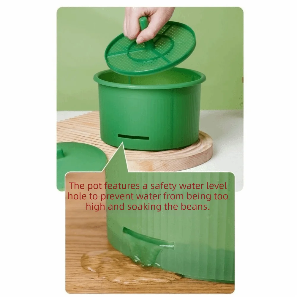 Plastic Bean Sprout Nursery Pots Split Structure Non Toxic Soilless Cultivation Pot Stackable Ventilated Healthy Food Sprouter