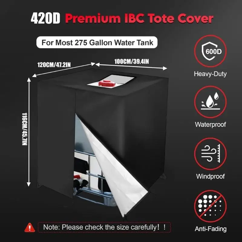 D2RD wasserdichte und winddichte Aufbewahrungsabdeckung für den Außenbereich, IBC-Container-Schutzhülle für – Detail 6
