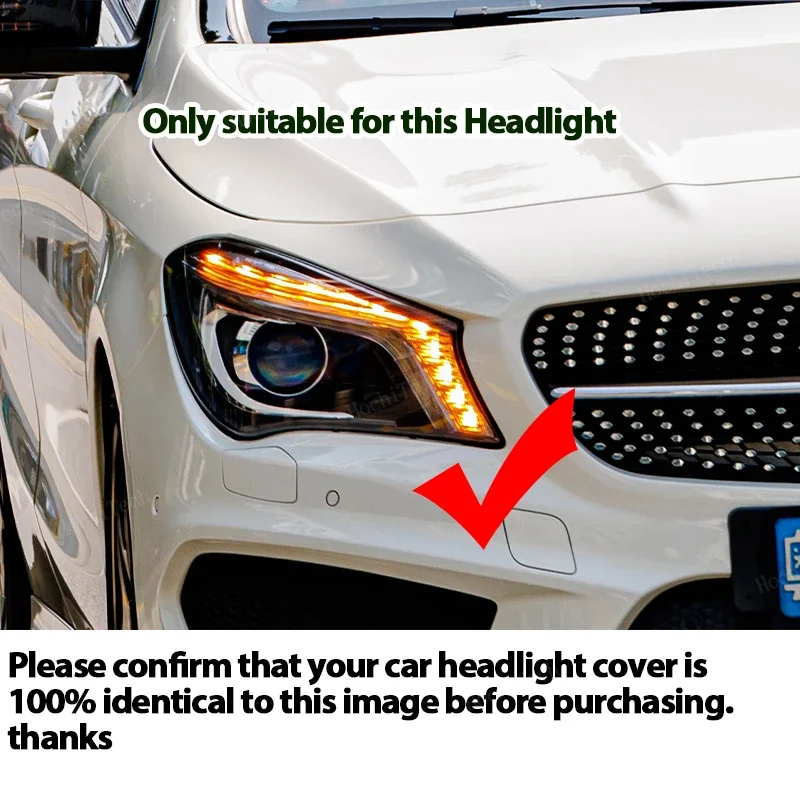 Headlight Housing Protection Glass Cover Headlamps Transparent Shell Lens For Mercedes-Benz C117 W117 CLA pre-facelift 2013-2016