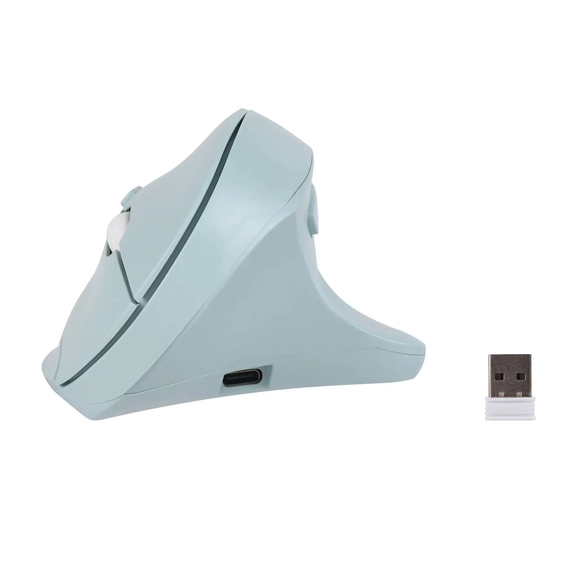 

2.4G Bluetooth 5.2 Dual Mode Vertical Mouse Rechargeable 1600 DPI Mute Button Ergonomic Writs Healthy Mice For Laptop Computer