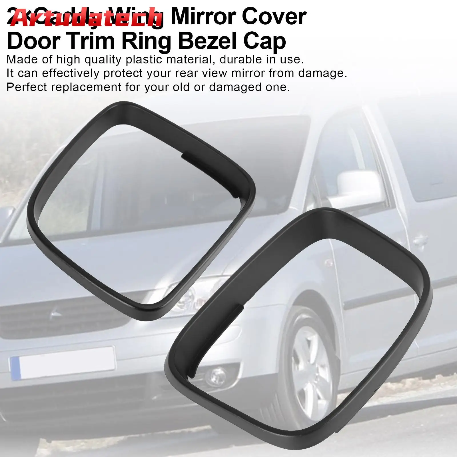 

Artudatech 2×Caddy Wing Mirror Cover Door Trim Ring Bezel Cap for VW Transporter T5