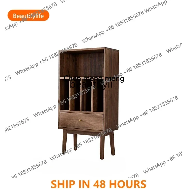 

Nordic Solid Wood Bookshelf North American Black Walnut Wooden Plaid Bookcase Modern Simple Storage Storage RackFH H