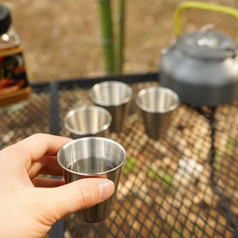 

Mini Outdoor Camping Portable Stainless Steel Wine Cup 304 Stainless Steel Small Water Cup Mountaineering Travel Tea Cup