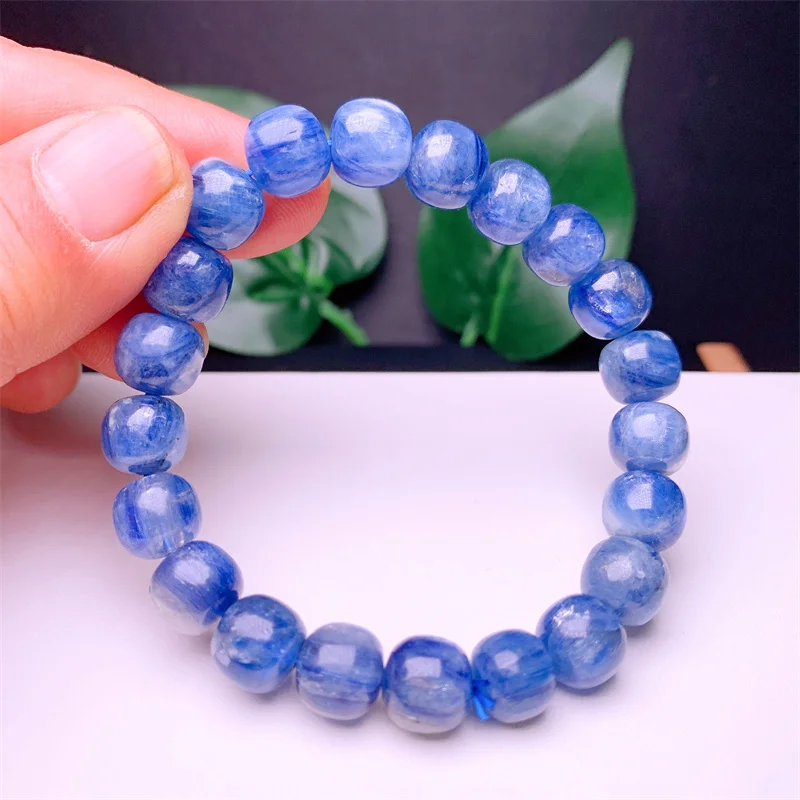 Natural Kyanite Bracelet Handmade Blue Crystal Fortune Energy Bangle Mineral Woman Amulet Jewelry Gift 1PCS