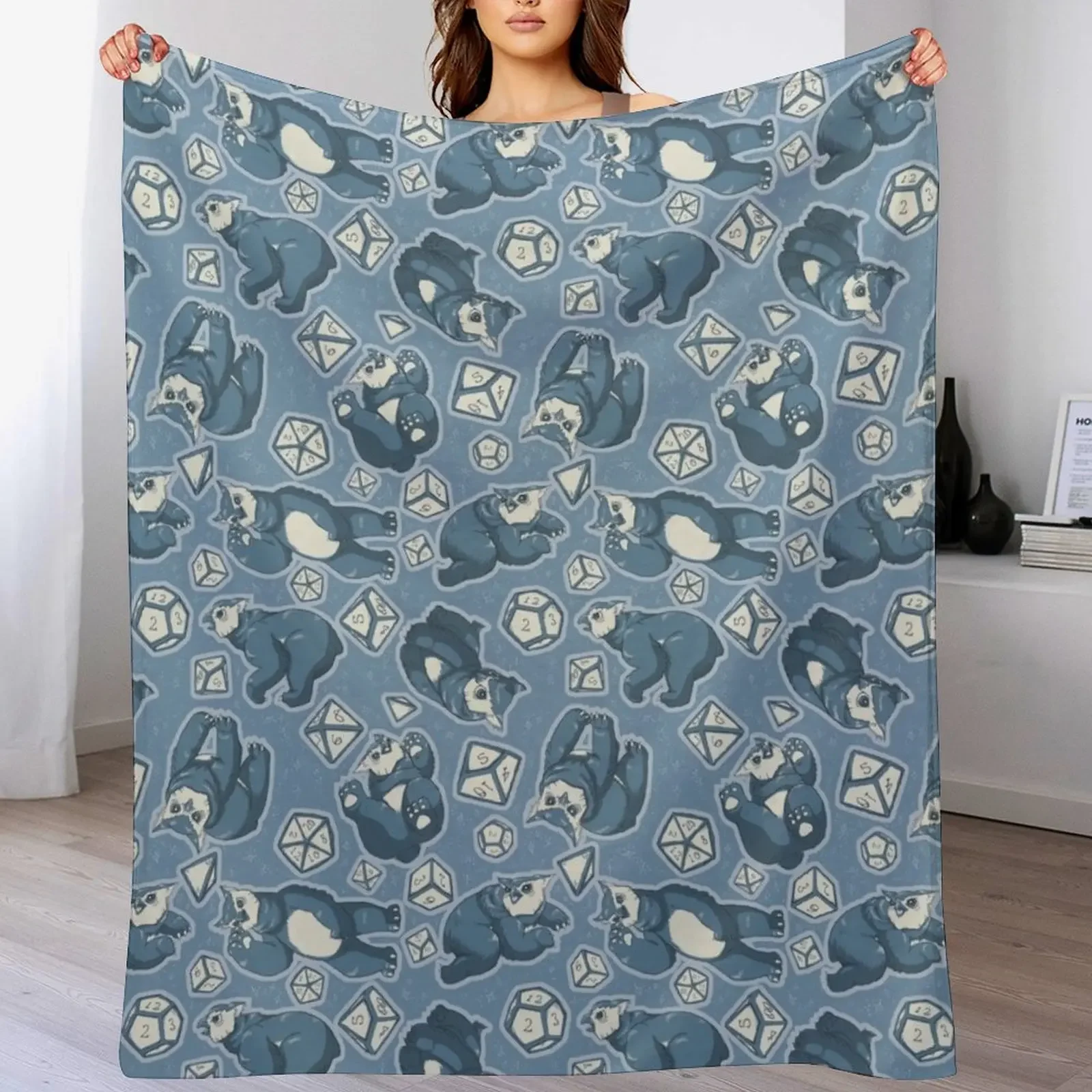 

Blue Owlbears Throw Blanket Decorative Sofas Polar Shaggy Hair Blankets
