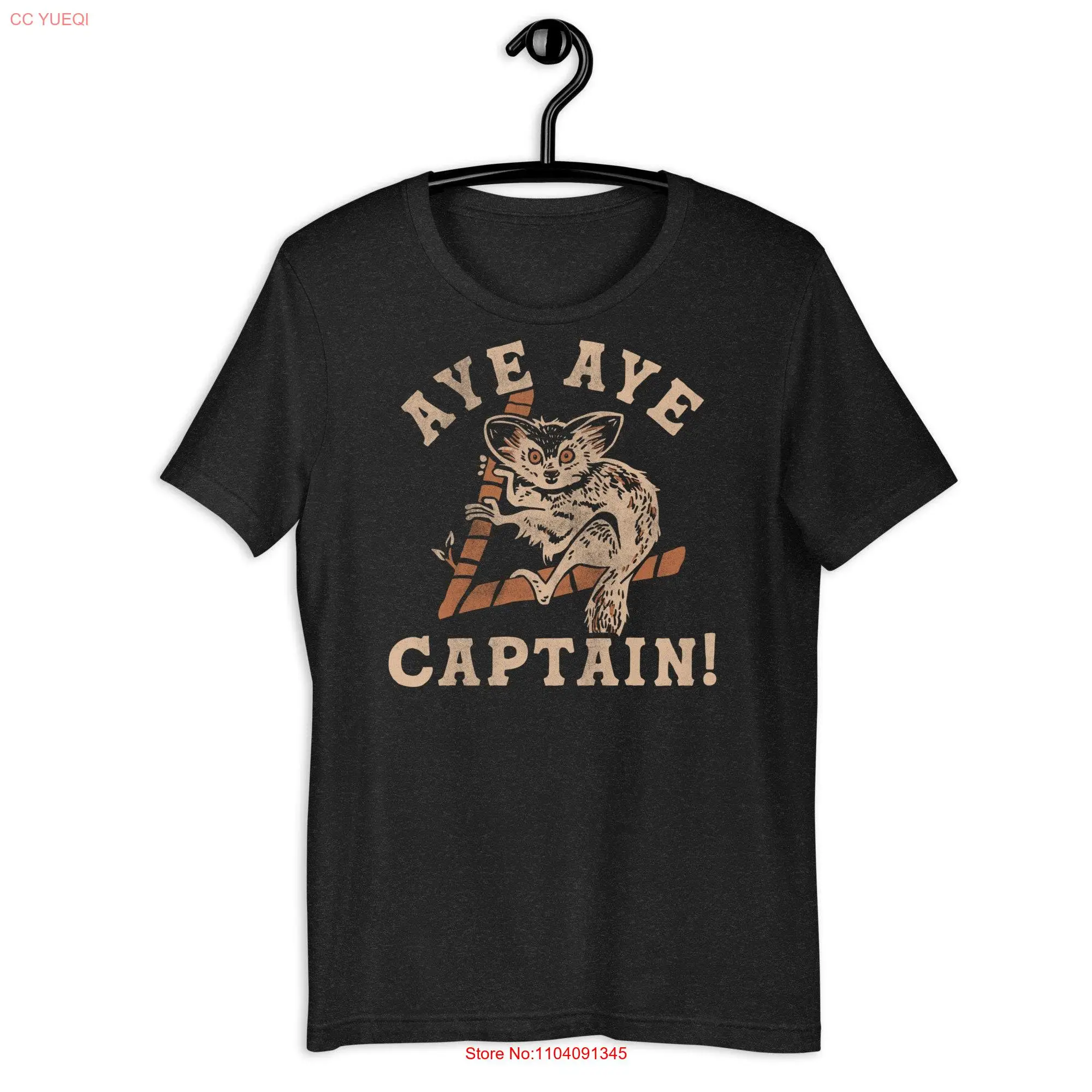 Aye Captain T Shirt Funny Lemur Animal Child long or short sleeves