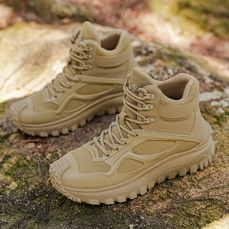 2026 winter Men high-top boots, comfortable lining, thick and durable soles, suitable for outdoor sports, rock climbing, hiking view 5
