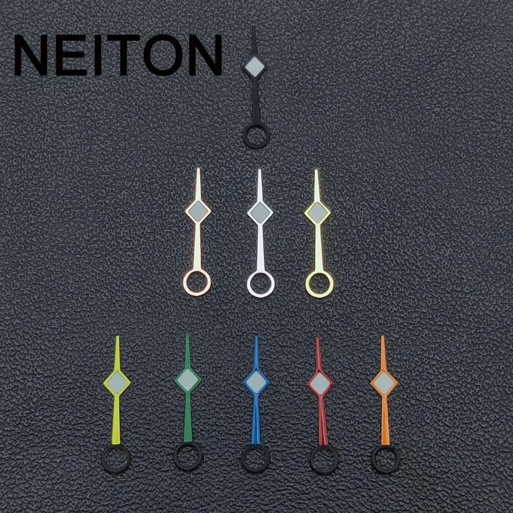 NEITON 3.1mm fit NH35 NH36 movement watch hands green luminous Silver Gold Black Orange Automatic Movement Replacement Parts