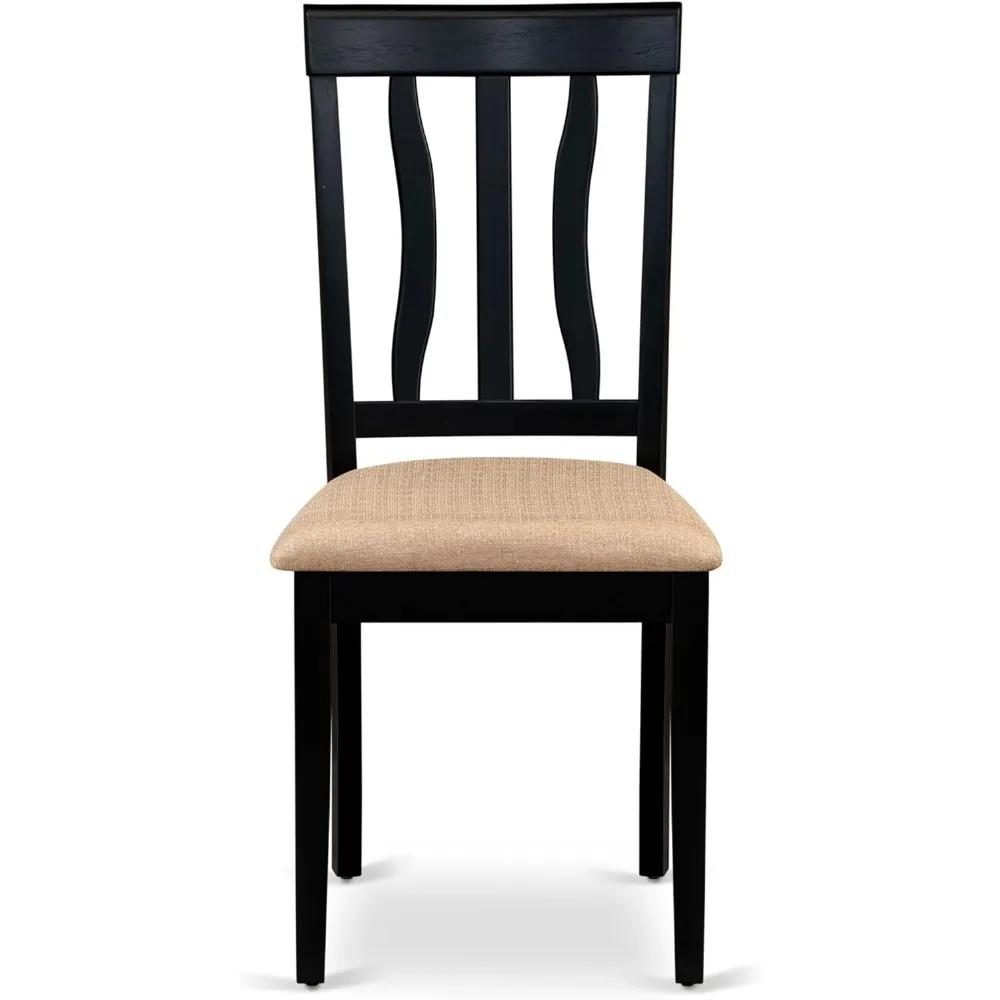 طقم طاولة مطبخ مدمجة مكونة من 3 قطع من East West Furniture مع طاولة طعام مستديرة وقاعدة #5