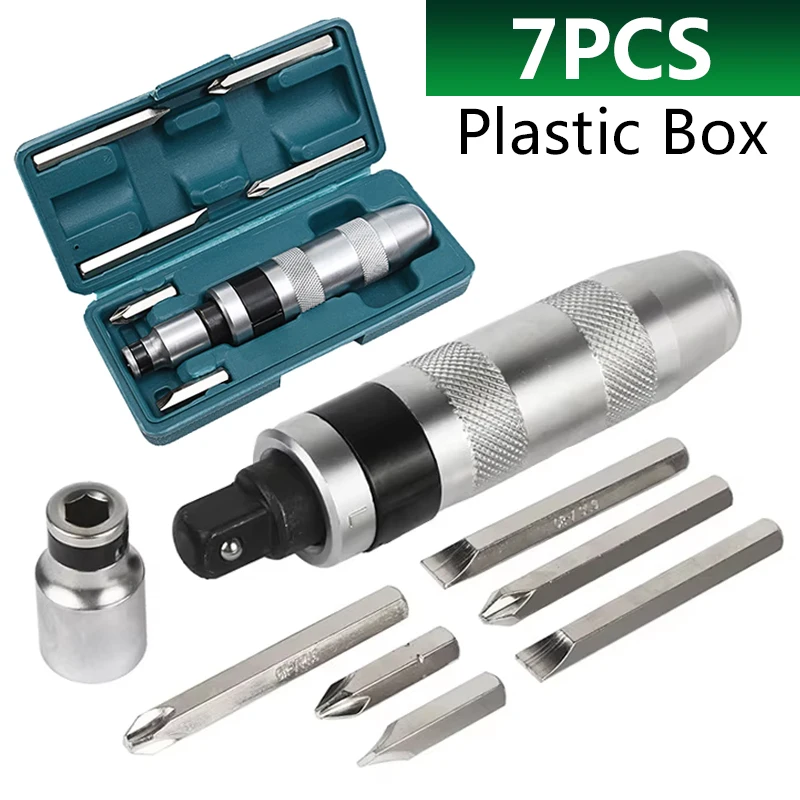 

7PCS/Box Professional Manual Impact Driver Cordless Screwdriver DIY Impact Screwdriver Kit Nut Strike Impact Driver Tools