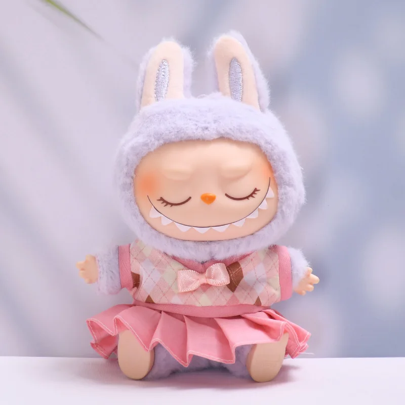 

17 см V1/V2/V3 LABUBU кукольная одежда, стильный клетчатый жилет, комплект фигурок, милый модный наряд для кукол, аксессуары для кукол для девочек