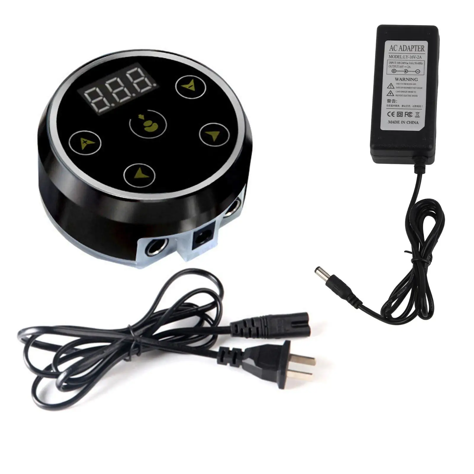 الوشم إمدادات الطاقة شاشة الكريستال السائل الكهربائية قلم الوشم آلة صندوق الطاقة الولايات المتحدة التوصيل التبديل زر واحد جاك المدخلات