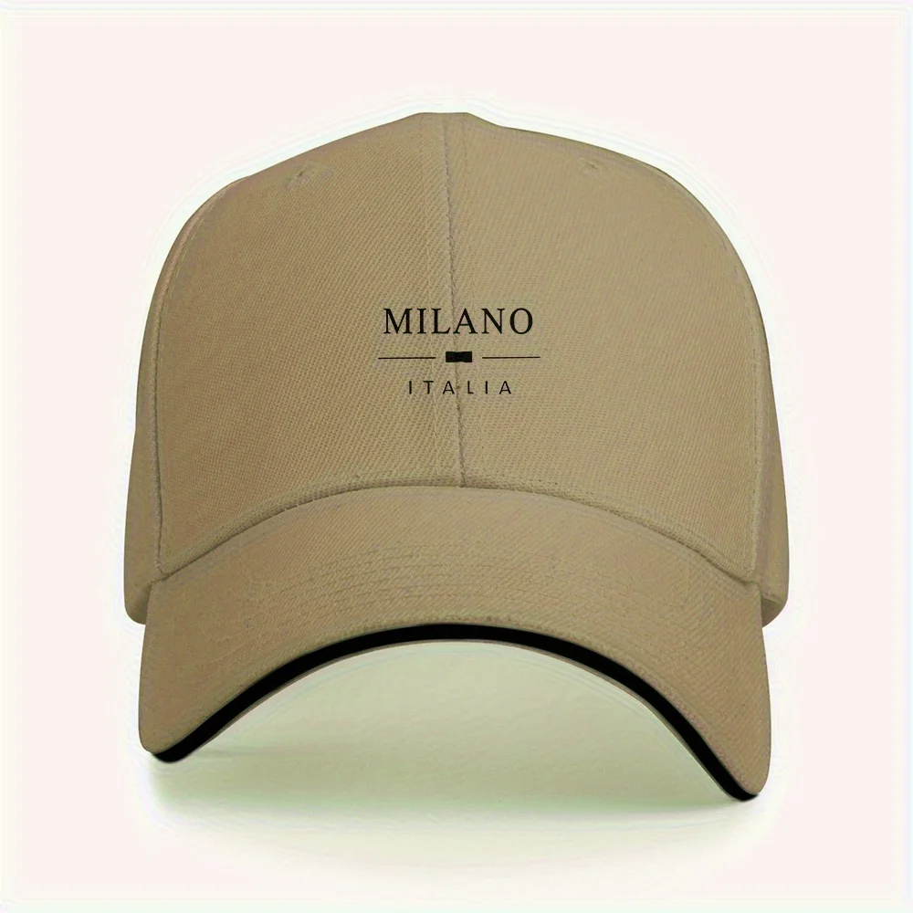 Milano Italia Minimalist Baseball Cap Durable Polyester Casual Adjustable Snapback Hat for Adults