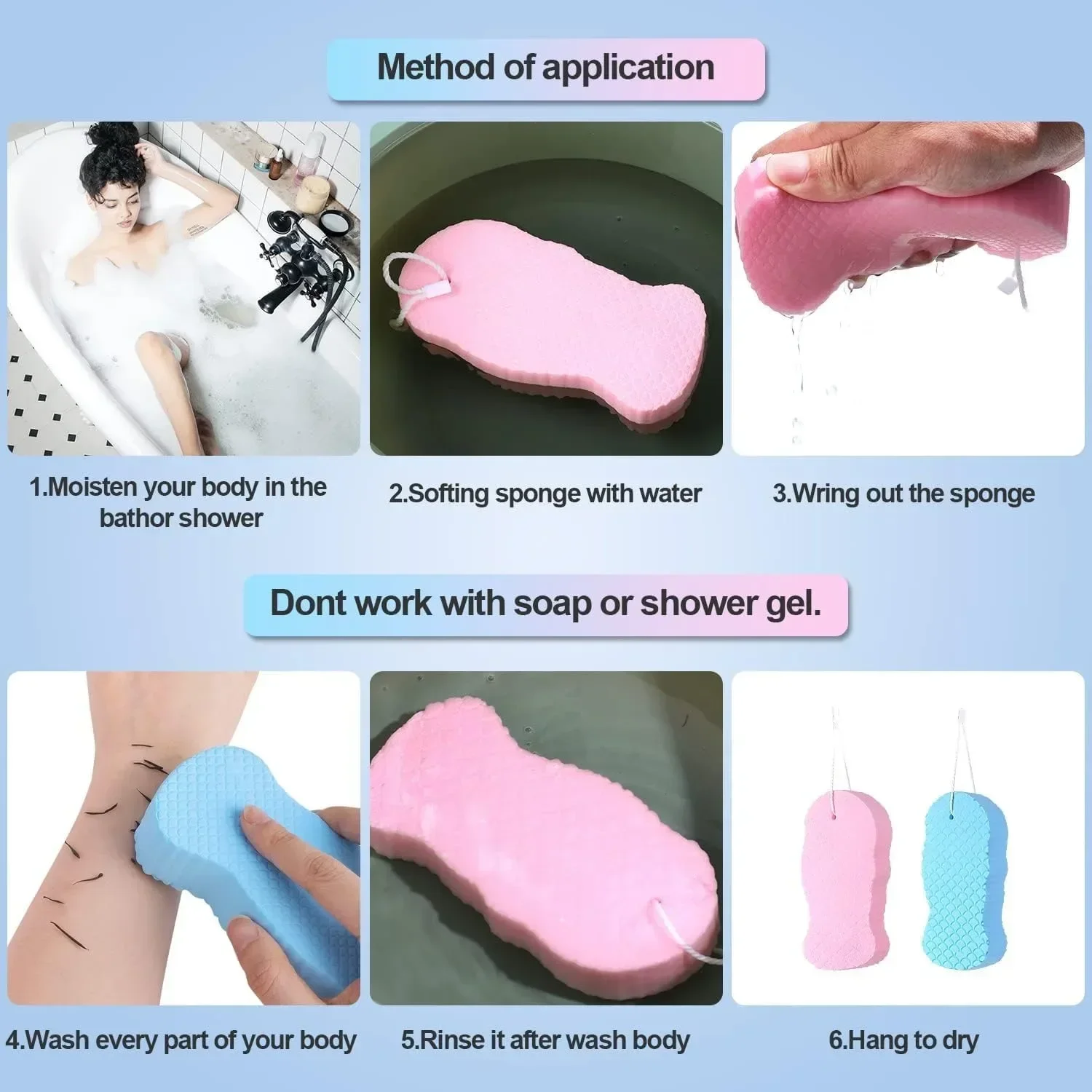 3d body brush soft exfoliating sponge body sponge home supplies scrub sponges bathroom cleansing artifact bath sponges