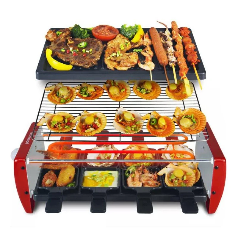 Smokeless Electric Barbecue Grill 220V Multifunctional Electric Grill Pan Korean Style Non-stick BBQ Machine