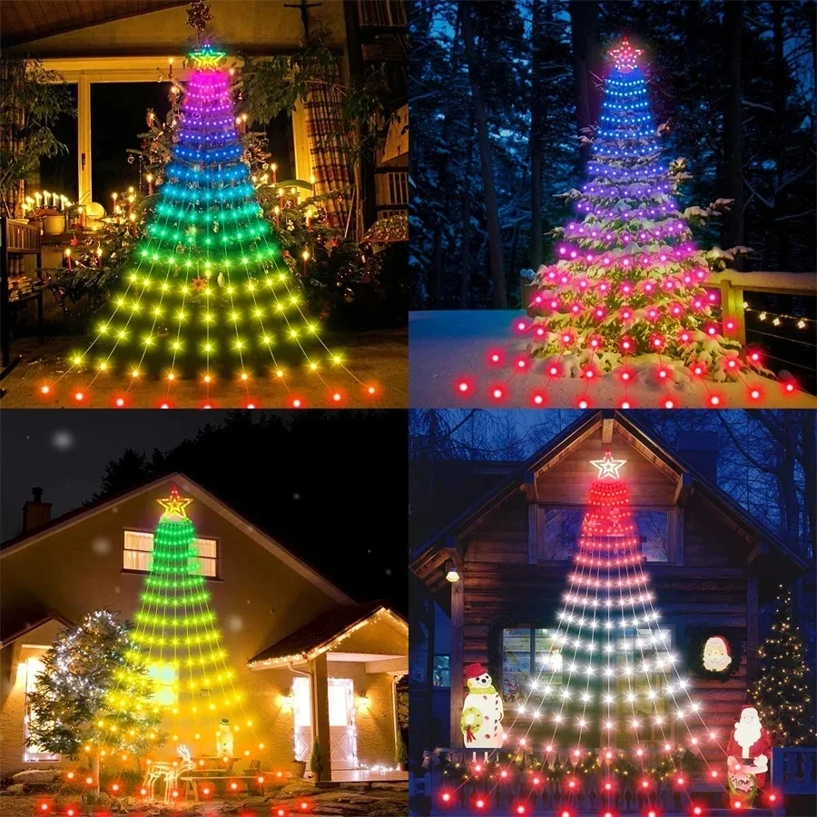 9x28m-305led-smart-app-control-christmas-decorations-garden-fairy-lights-outdoor-waterproof-rgb-waterfall-garland-string-lights
