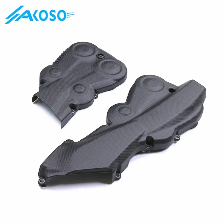 AKOSO ألياف الكربون الجافة دراجة نارية الملحقات غطاء المحرك ل Ducati Hypermotard 950 2019 + #3