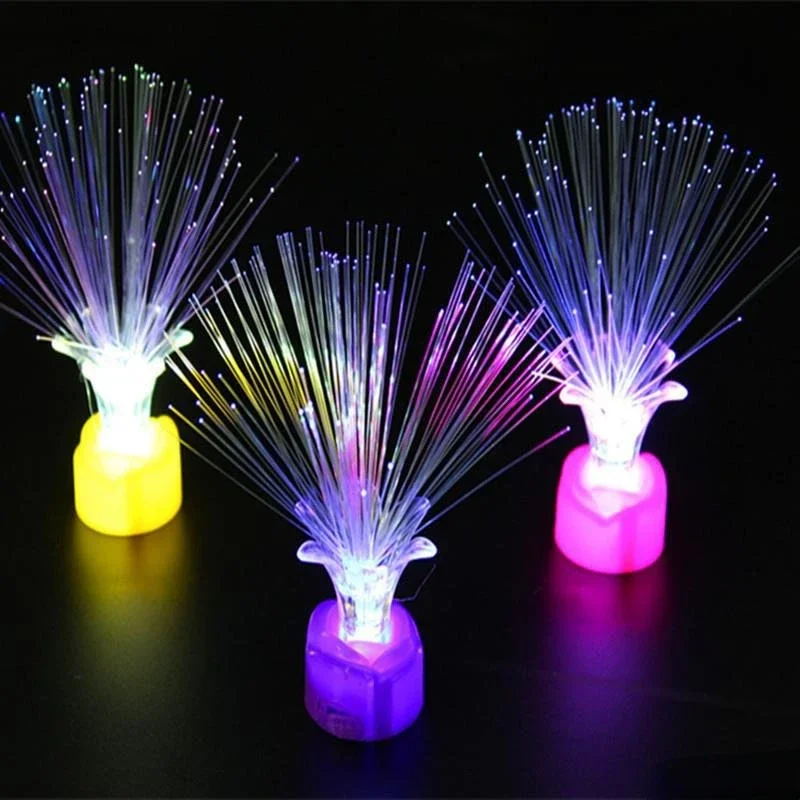 LED Fiber Optic Seven Color Night Light Plum Blossom Fiber Optic Flower All Over The Sky Star Gift Rose Optical Fiber Lights Led