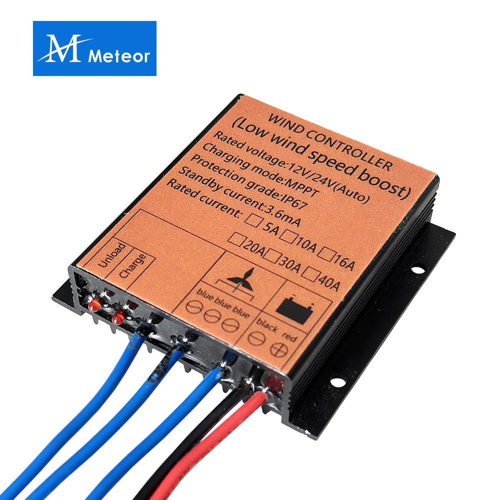 2000W 10A 20A 30A 40A 12V 24V Auto 48V MPPT Wind Charge Controller For Wind Turbine Generator Water Proof IP68 For Home Use