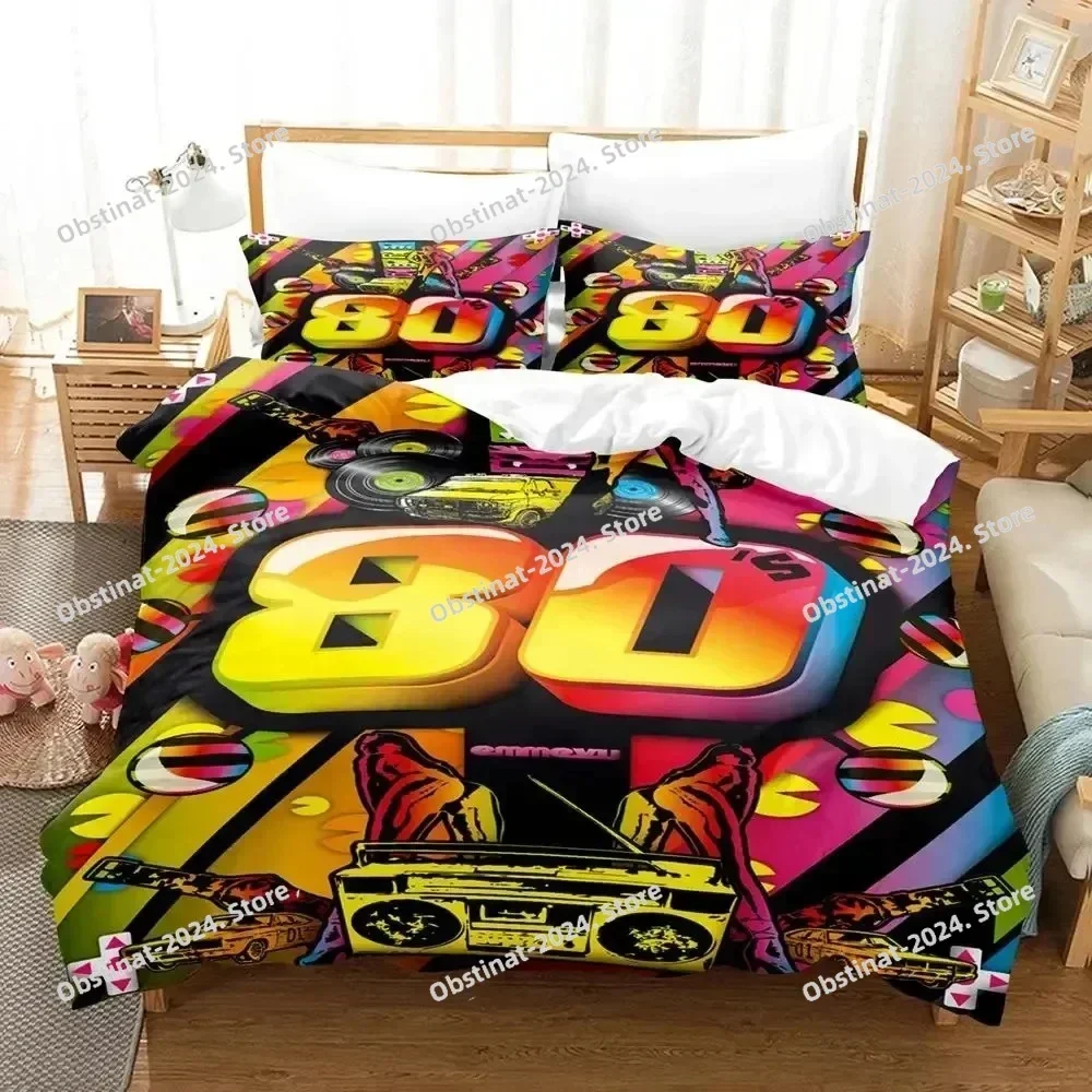 TV series I Love The 80s Logo Bedding Set Printed single Comforter Quilt Duvet Cover Pillow Case 3 Pieces Sets Kids Adult Size