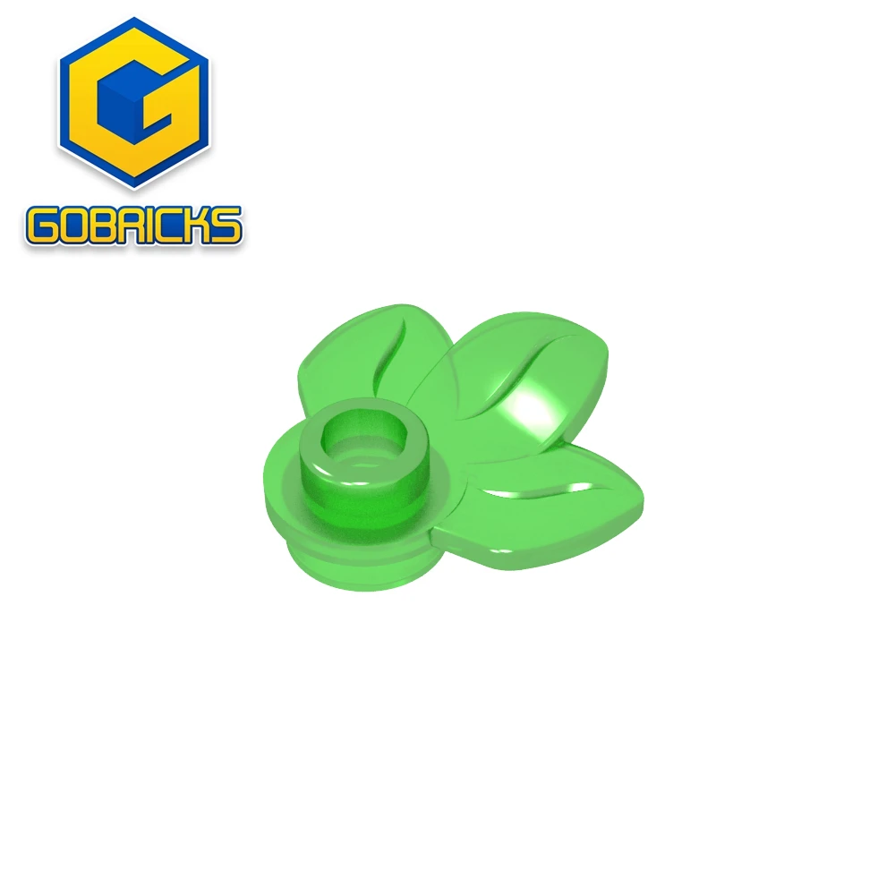 Gobricks GDS-1576 Building Blocks Plant Plate, Round 1 x 1 with 3 Leaves  compatible  32607 pieces of children's DIY Bricks
