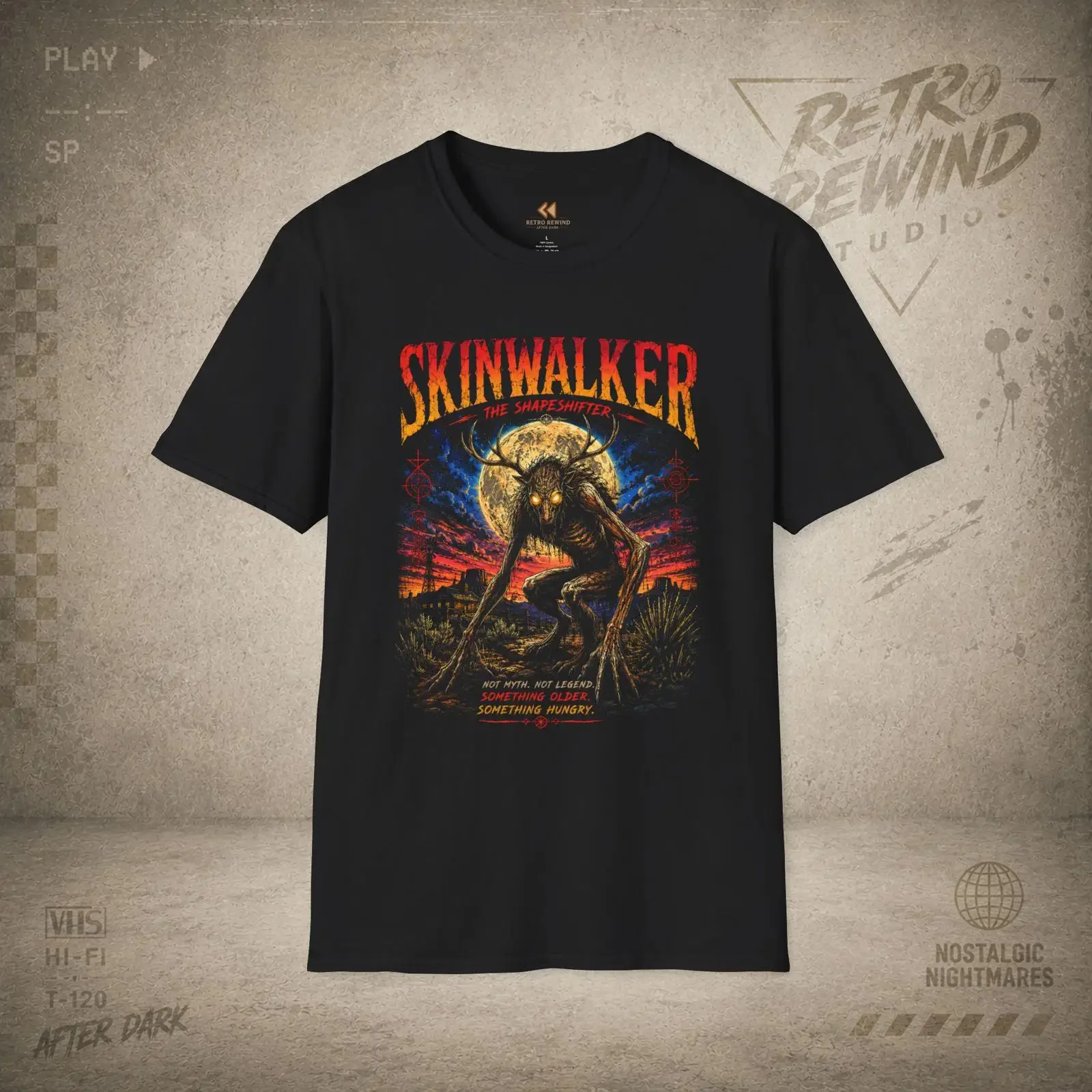 Skinwalker Ranch T Shirt Paranormal Desert Horror Cryptids Legends vintage Washed Comfortable Stretched graphic Slightly