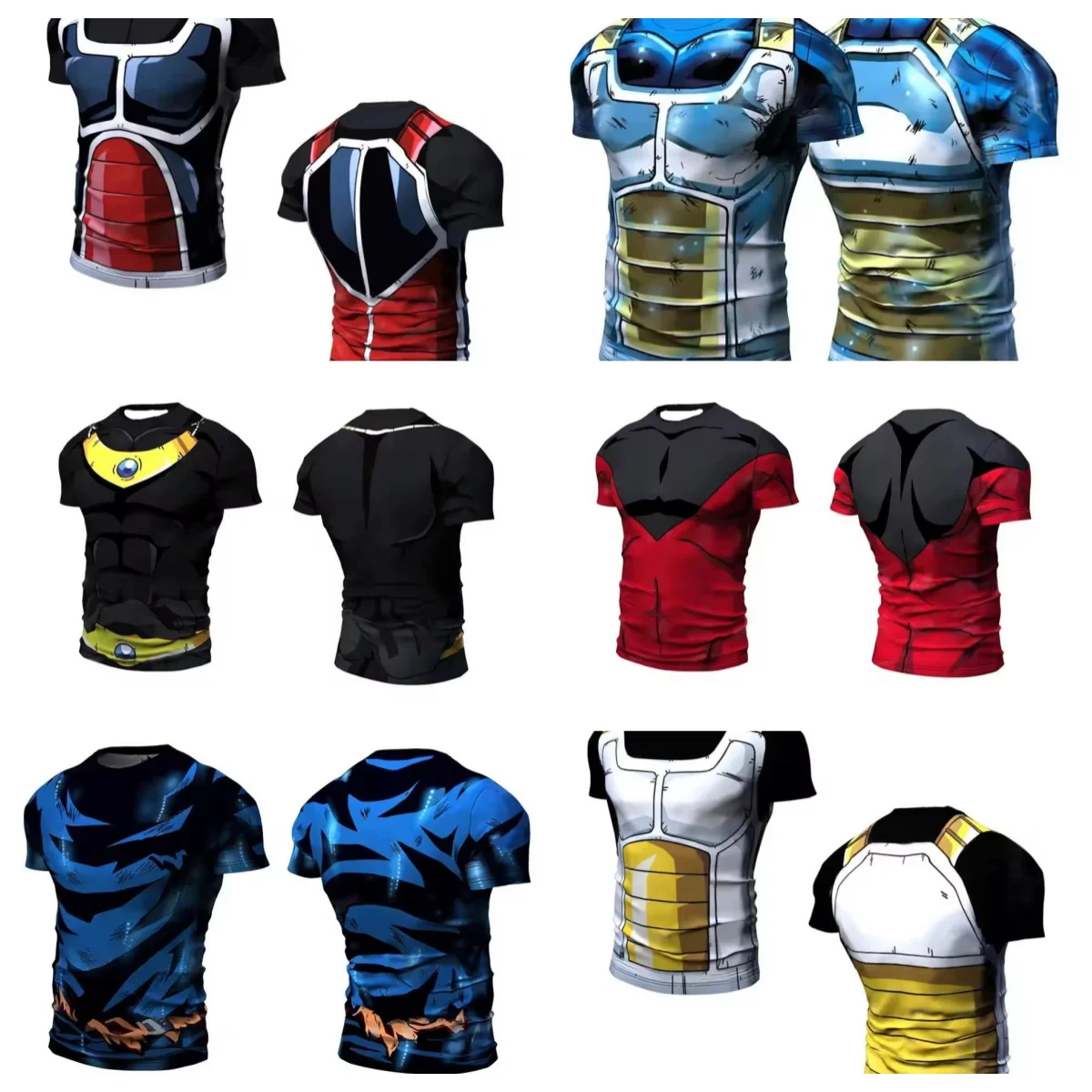 Dragon Ball Saiyan Armor - Camiseta de Cuello Redondo Oversize con