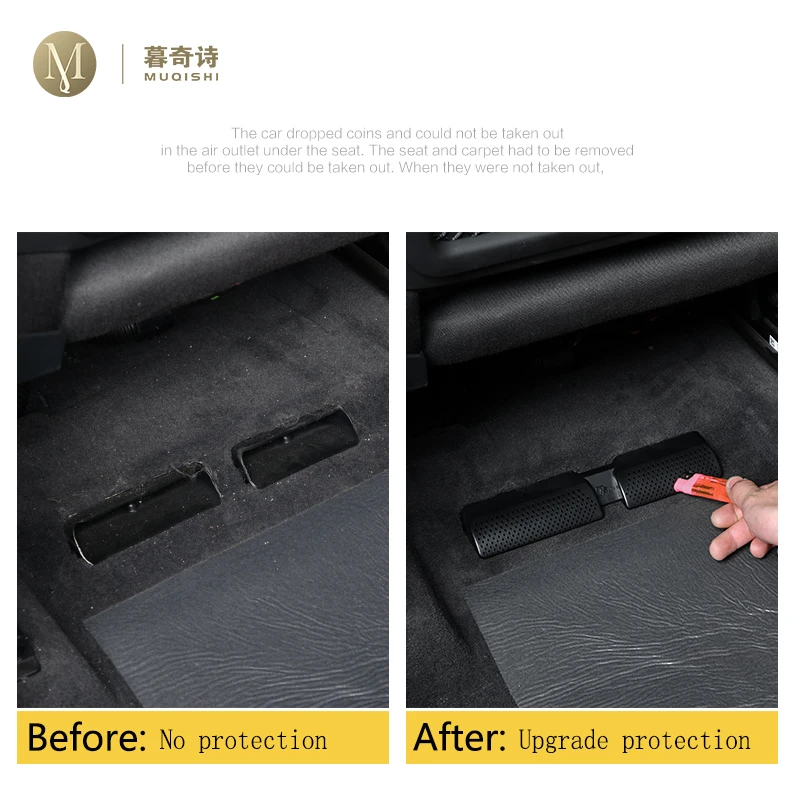 For Audi Q5 2018-2023 Car interior Air conditioning vent Protective cover Vent Cover Rear Seat anti dust Accessories refit ABS