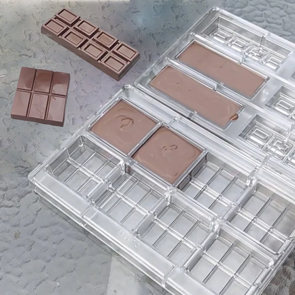 Polycarbonate Chocolate Moulds PC Chocolate Bar Molds DIY Nut Candy Baking Tools Chocolate Melting Pot Scraper Accessories