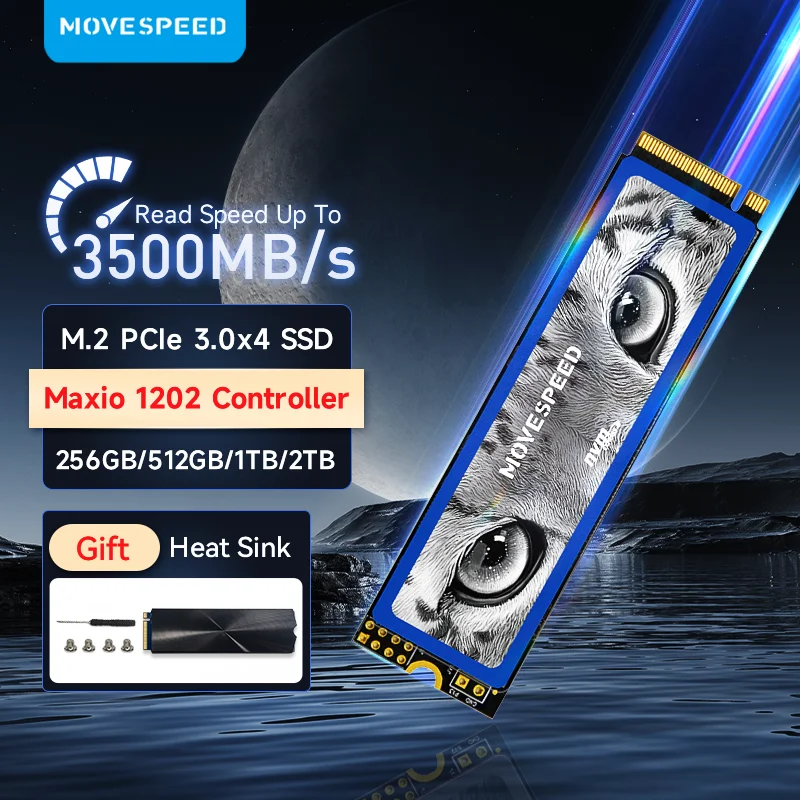 

MOVESPEED 3500MB/s SSD NVMe M.2 2280 1TB 2TB Internal Solid State Drive 256GB PCIE 3.0 x 4 SSD Hard Drive for Laptop Desktop