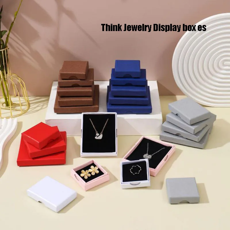 Fashion Thin Jewelry Mini Gifts Packing Kraft Paper Box Gift Box For Ring Earrings Pendant Wedding Valentines Day 50Pcs/Lot