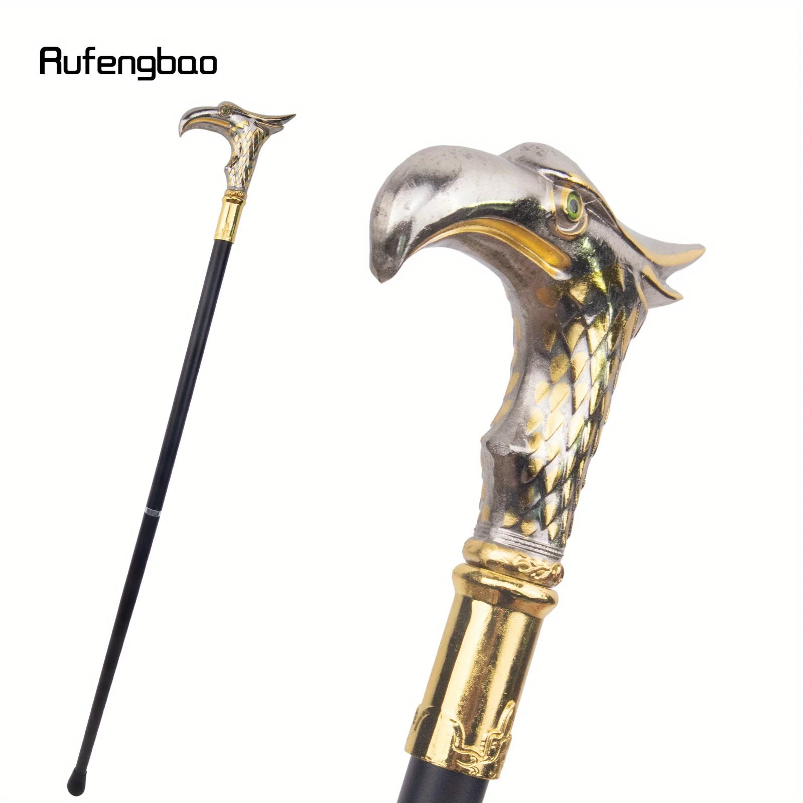الذهبي الأبيض النسر عصا للمشي الزخرفية مصاص دماء تأثيري خمر حفلة عصرية قصب Crosier أداء المرحلة قصب 89 سنتيمتر