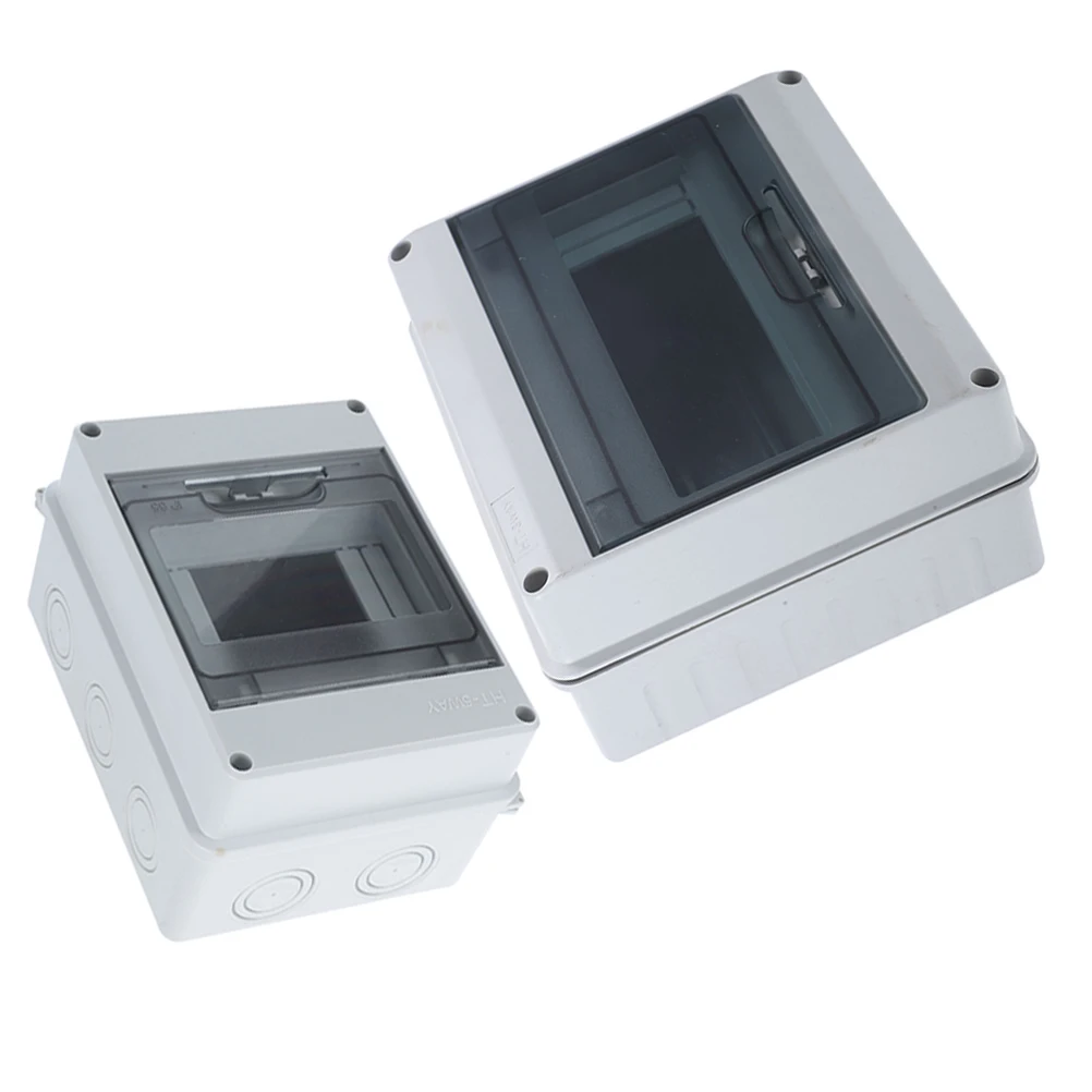 

2pcs 5-8 Way IP65 Waterproof Distribution Protection Transparent Window Circuit Breaker Enclosure Outdoor Dustproof ABS Power