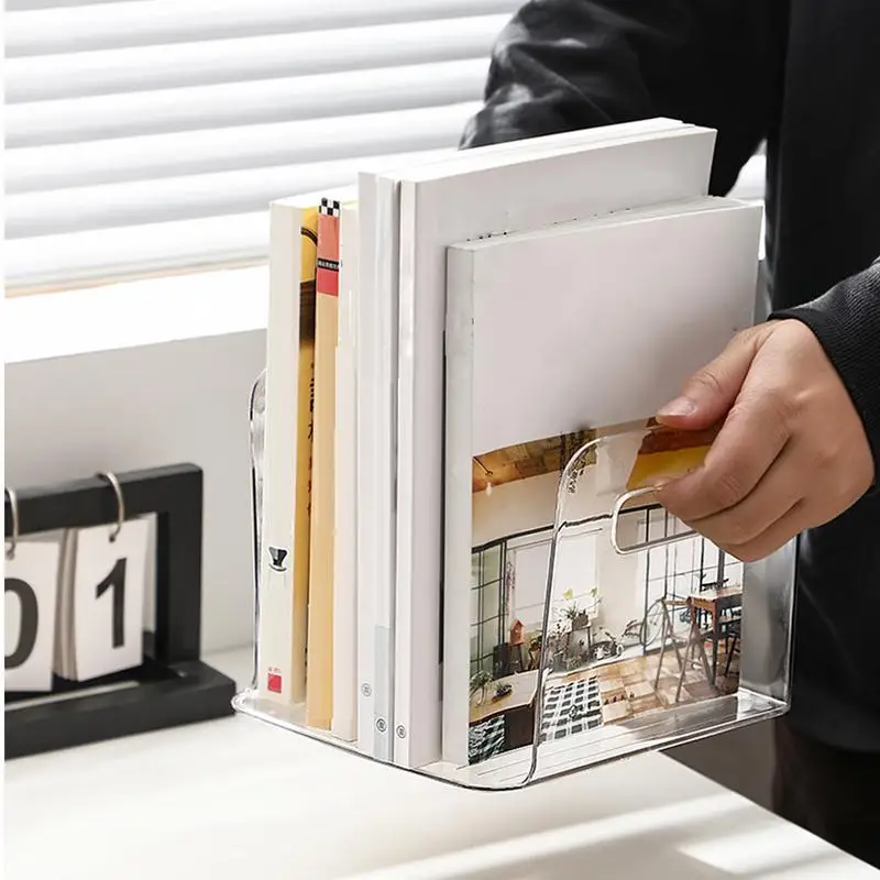 Acrylic File Holder Document Storage Vertical Binder Holder Acrylic Document Sorter Mails Storage For School Home Kitchen Use